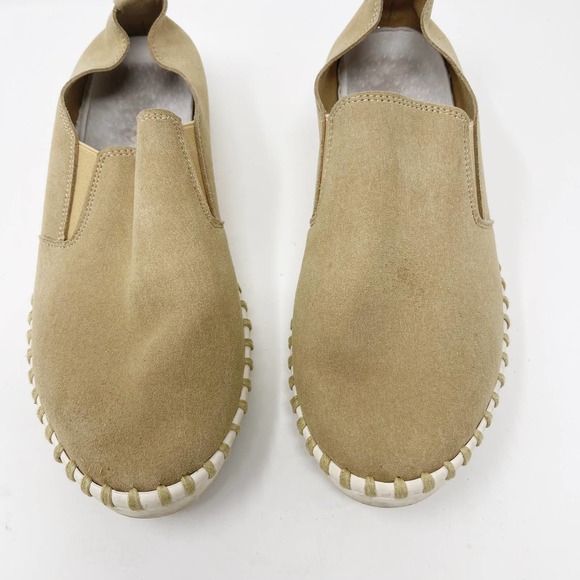 Dav Womens Size 6 Cream White Suede Slip On Sneakers Comfort Round Toe Leather - Picture 10 of 10